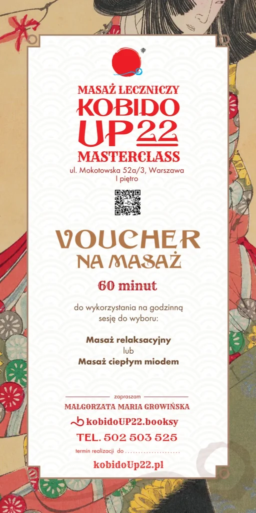 Voucher — 60 minut masażu – voucher prezentowy KOBIDO UP22
