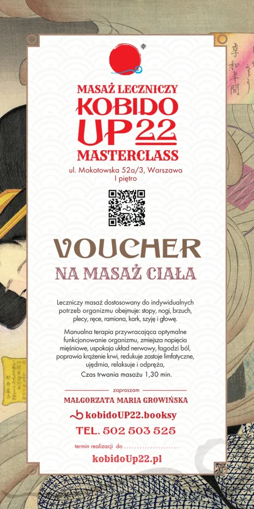 Voucher — Leczniczy masaż ciała – voucher prezentowy KOBIDO UP22