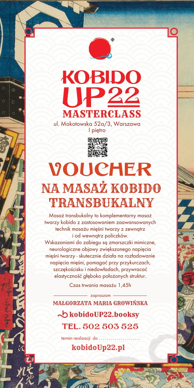 Voucher — Masaż Kobido Transbukalny – voucher prezentowy KOBIDO UP22